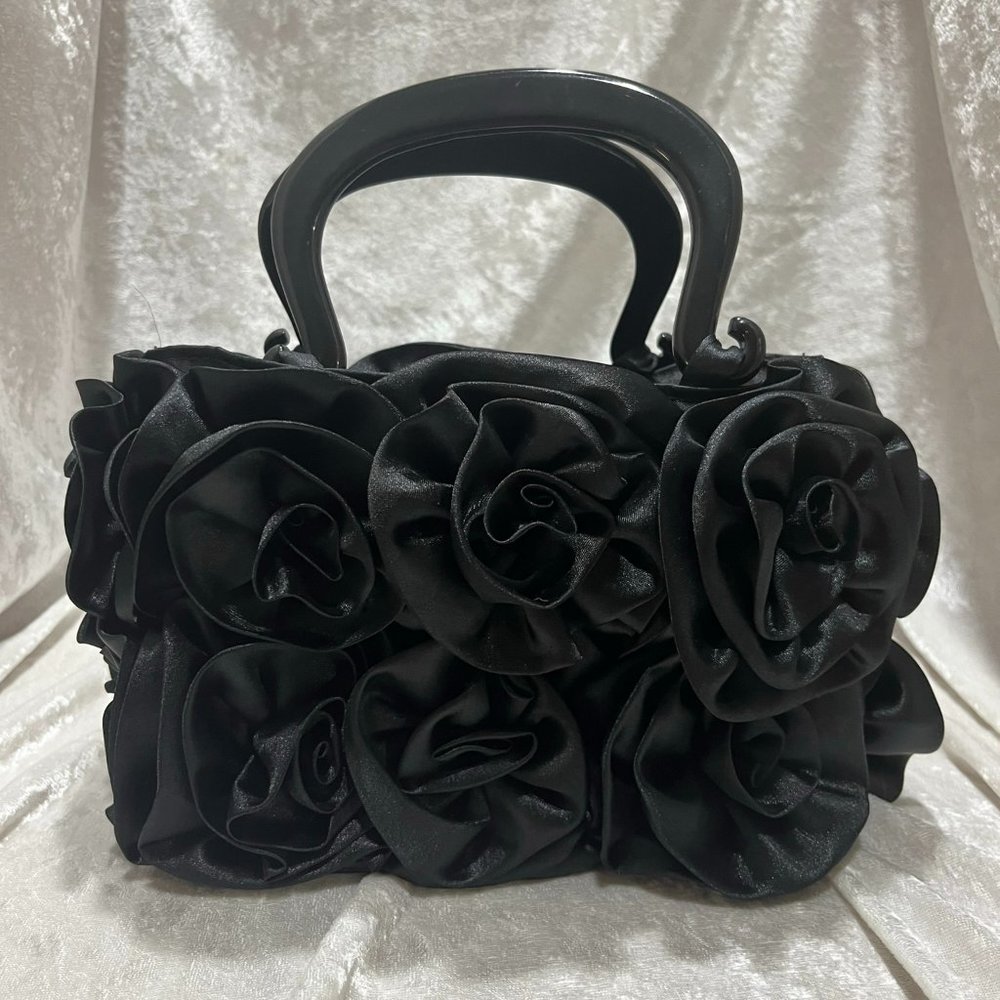 Black Satin Rose Purse - Mod by Design